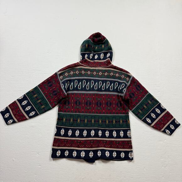 Vintage 80s Boundary Waters Hooded Cardigan Sweater, Size Medium - Picture 6 of 6